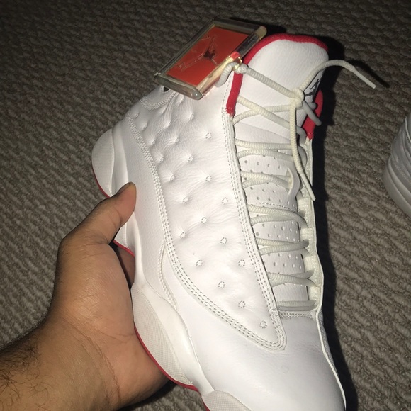 all white jordans with red bottom